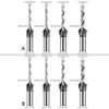 Professional Woodworking 4 Sizes Countersink Drill Bits 2.8/3.2/3.5/4mm with Low Friction Depth Stop for Smooth Boring