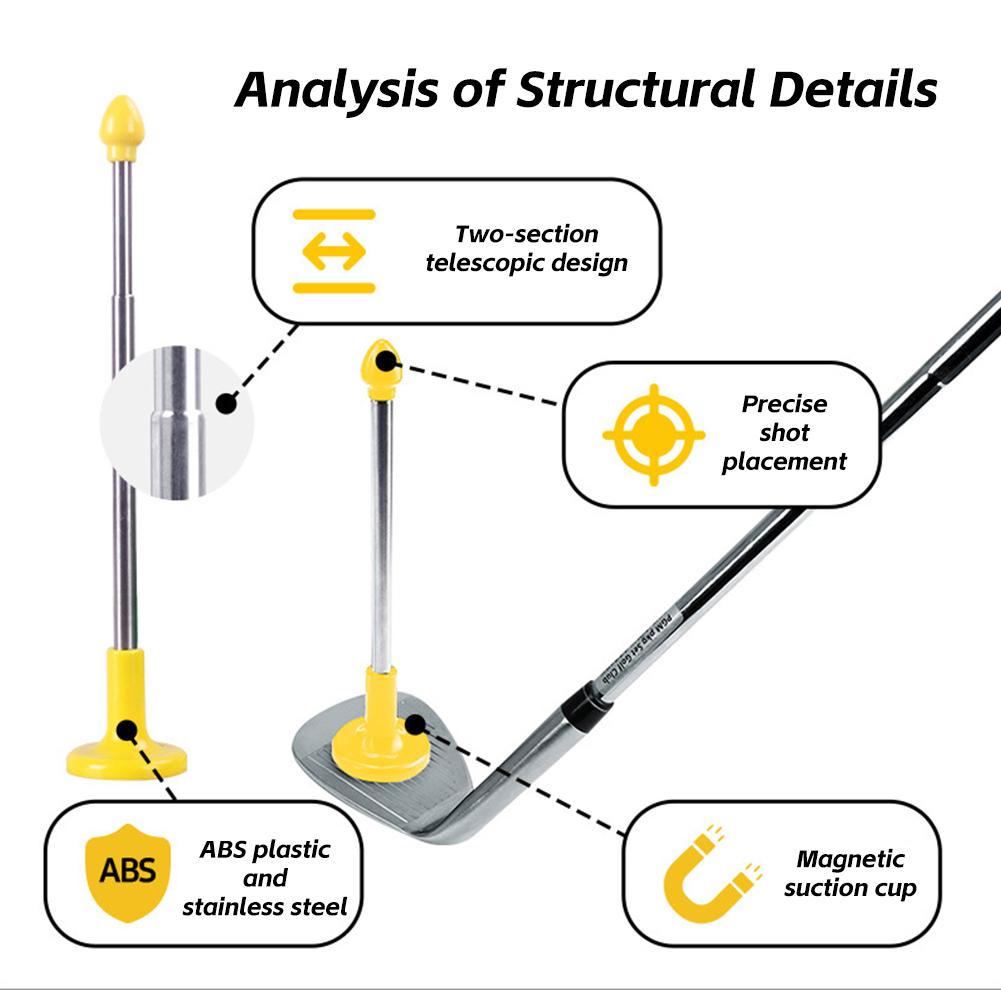 1 stk Golf Chipping Retningsindikator Uttrekkbar Magnetisk Chipping-trener Golftilbehør