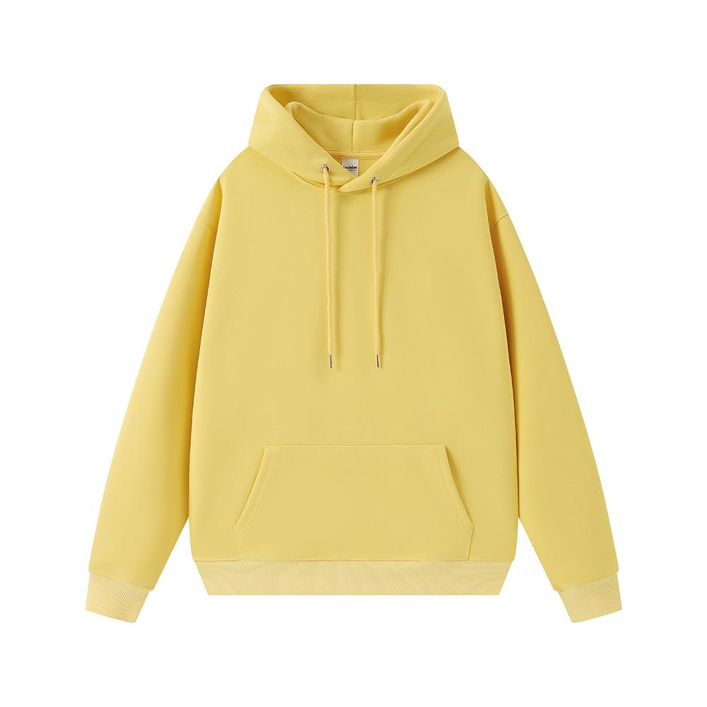 Men's Heavyweight Antibacterial Faux Cotton Hoodie - Solid Color, Unisex, Fall/Winter Essential