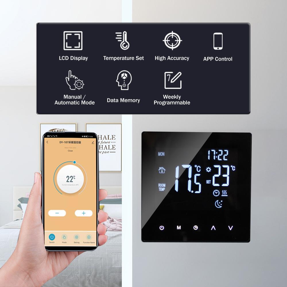 Smart Thermostat LCD Backlit Weekly Programmable Thermostat for Water Hting System