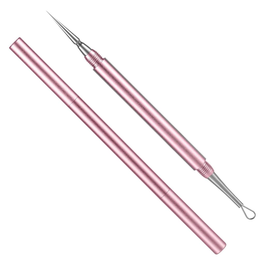 Blackhead Extractor, Metal 2 In 1 Acne Clean Needle Professional Pimple Popper Needle Whitehead Popping Extractor Double-Ended Black Head Remover