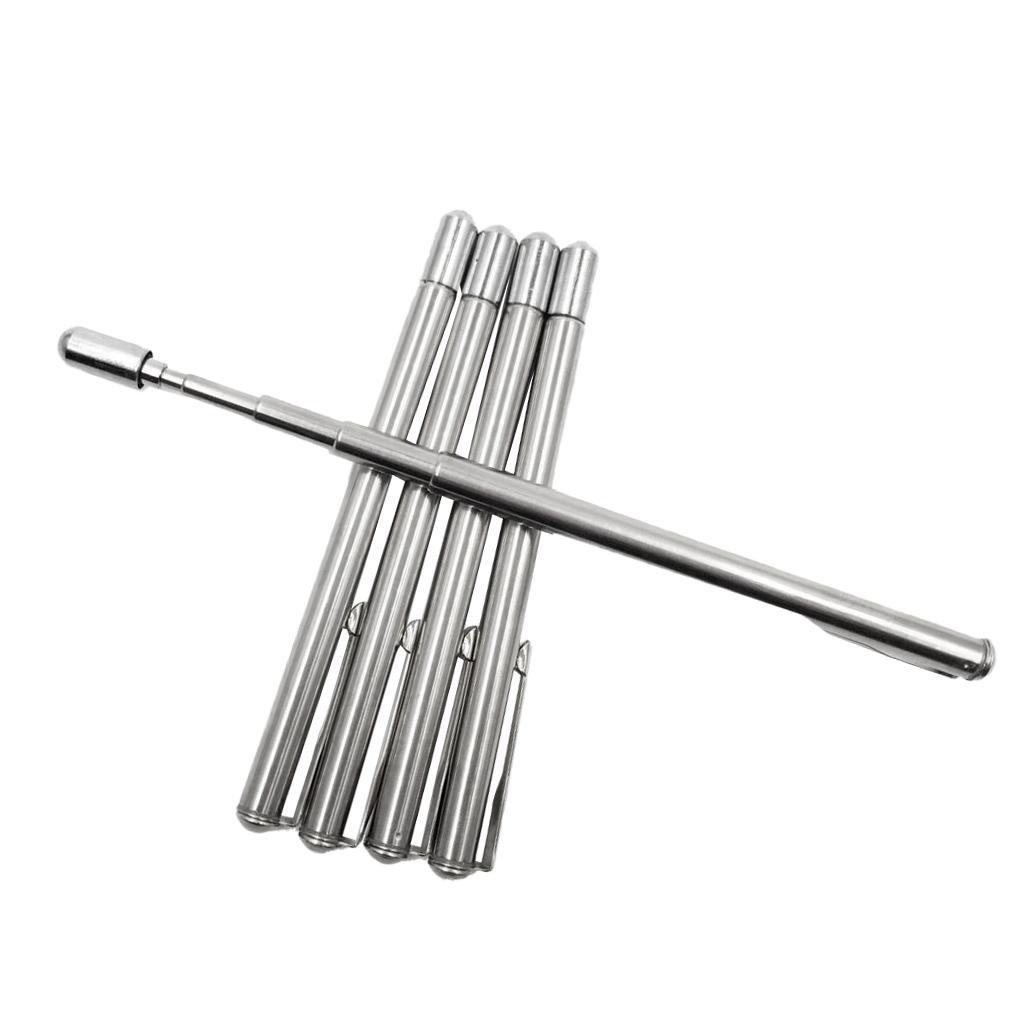 5 Gift Ballpoint Pens for Teachers, Stainless Steel Pens, Rotatable to Open, Retractable, Classic