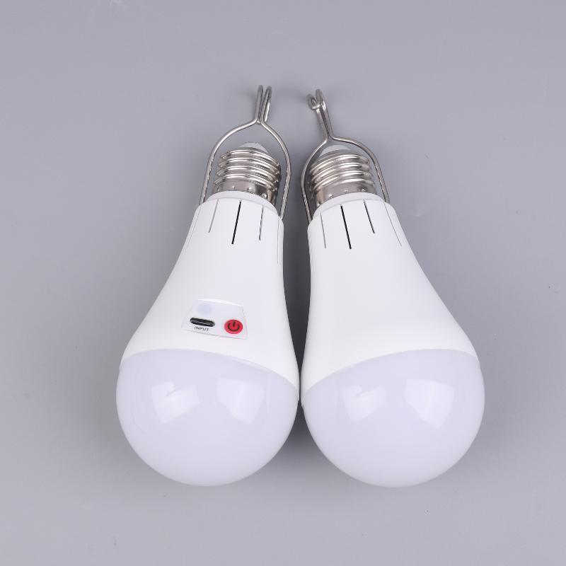1 Set Lithium Battery Powered E27 Led Bulbs Battery Light Bulb With Hook For Emergency Light Usb Rechargeable Light Bulb