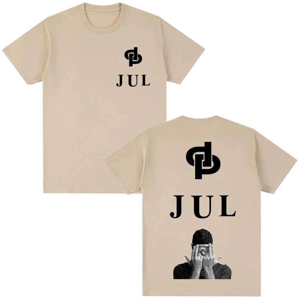 Unisex Women Fashion Hip Hop Vintage Popular T-shirt French Rapper Jul Graphic Classic T Shirt Oversized Cotton Casual Short Sleeve