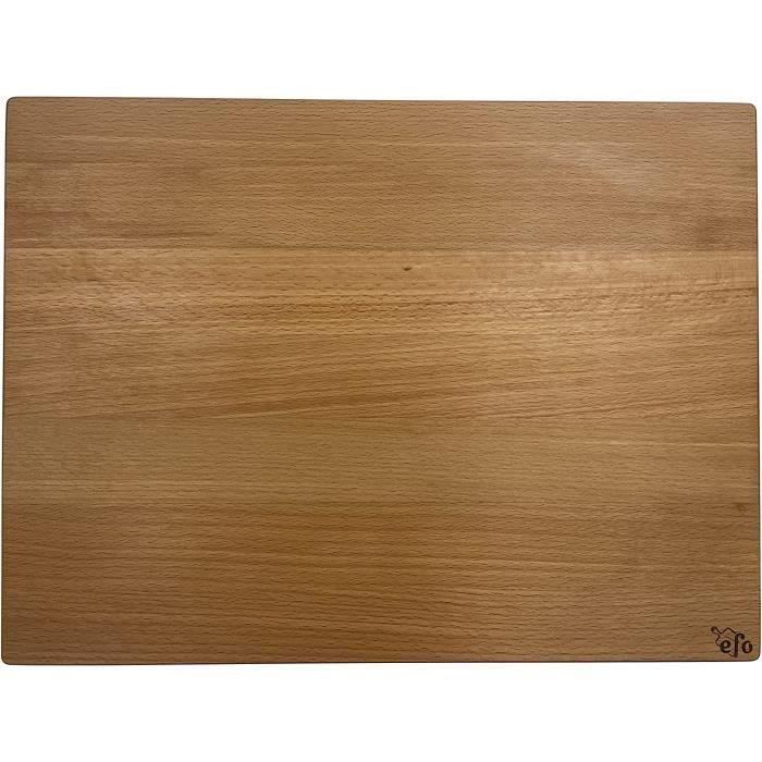 Planche à découper en bois - efo - 40x30x4 cm - bois de hêtre - lavable à la main - bords arrondis