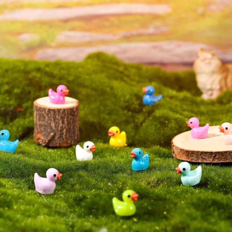 Resin Mini Ducklings 10/50 Pcs Pack, Flower Pot/Miniature Garden Decoration, Cake Decoration, Handicraft Materials