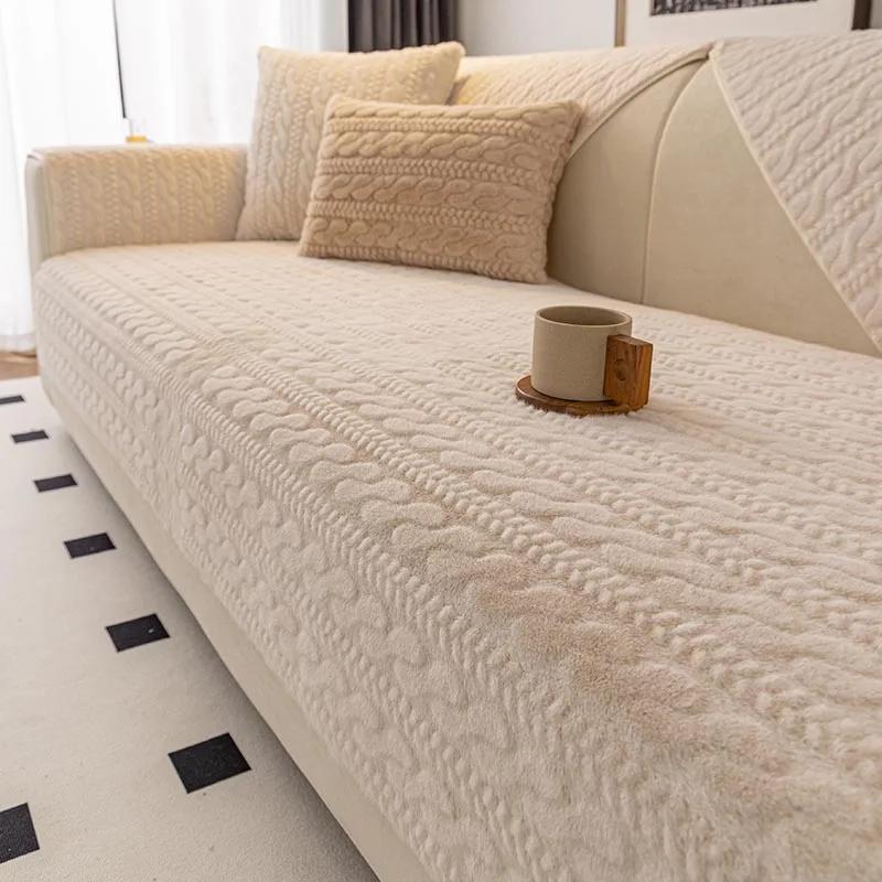 Four Seasons Universal New Solid Color Non-slip Fabric Simple Modern Luxury Light Living Room Towel Cover Cloth Sofa Cushion