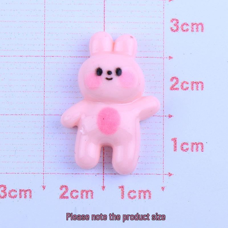 Cartoon Glossy Rabbit Heart DIY Resin Hair Tie & Fridge Magnet Accessories
