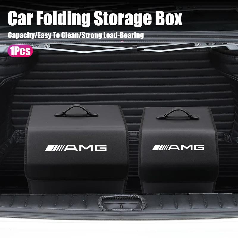 Car Trunk Organizer Storage Box Collapsible Camping Box Accessories Car Hub Cap For Mercedes Benz AMG W214 W205 W204 W206 W213 W