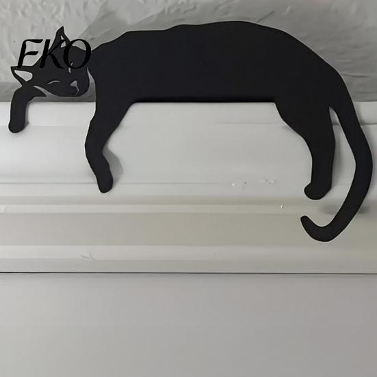 Festive Door Decor 3D Printed Sleeping Cat Top Decor, Lazy Kitten Silhouette Ornament, Self-Adhesive Cartoon Interior Accessory Animal for Frame