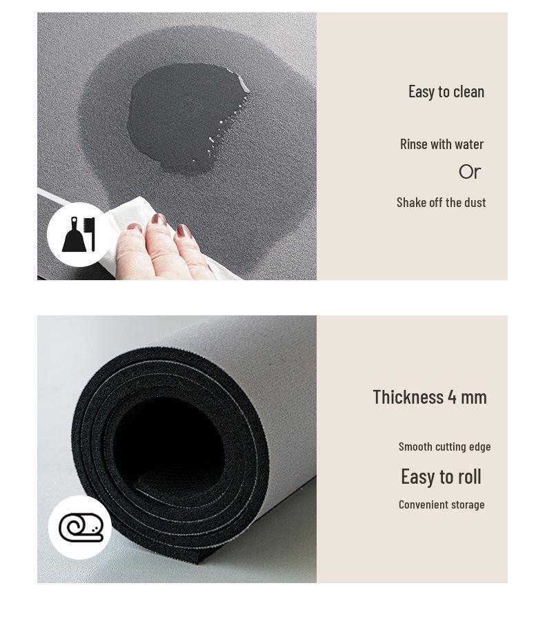 Fresh Floral Diatomaceous Earth Anti-Slip Absorbent Floor Mat for Bathroom and Entrance