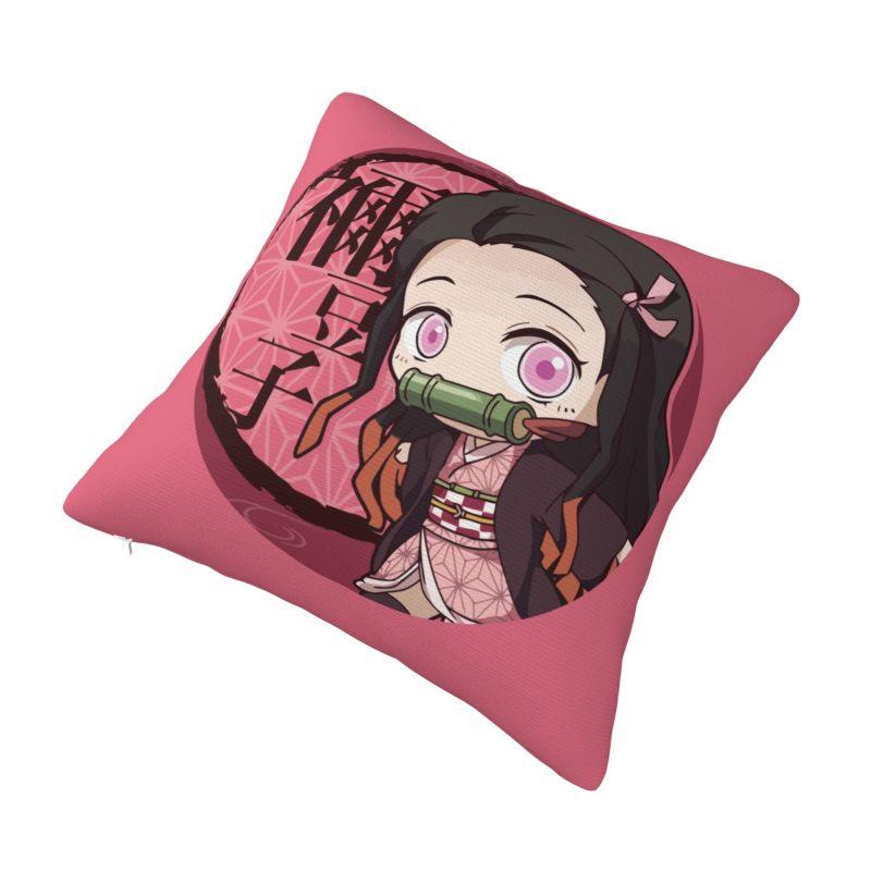 Custom Kimetsu No Yaiba Nezuko Cushion Cover 45x45cm Demon Slayer Anime Manga Soft Cute Pillow Cases
