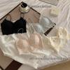 Pure desire style beautiful back lace suspender with chest pad integrated fixed cup tube top base inner vest coat