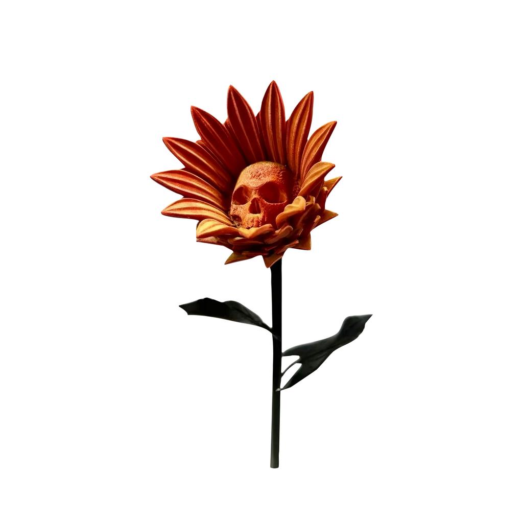 Sunflower Skulls Flower Decoration Halloween Decoration Plant Statue