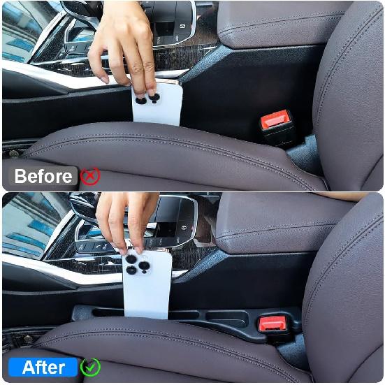 2PCS Car Seat Gap Filler,Anti-Drop Car Seat Crack Organizer,Prevent Items Falling Between Seats - Flexible & Durable For Universal Vehicles,Car