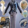 Game Impact Aether Snezhnaya Traveler New Skin Cosplay Costume Wig Hair Shoes Boots for Men Role Play Halloween Outfits