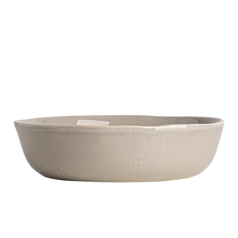 Japanese Retro Versatile Household Deep Plate Set High Value Ceramic Thickened Vegetable Plate Salad Plate Breakfast Plate Tableware Plate
