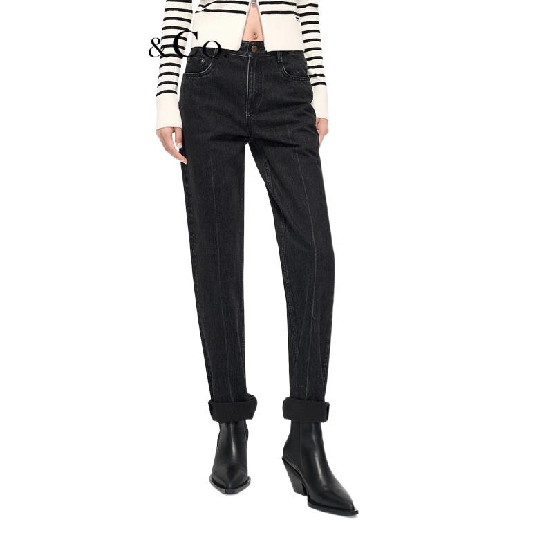 

MO&Co. Джинсы с низкой посадкой, узкие прямые, черные XS 25