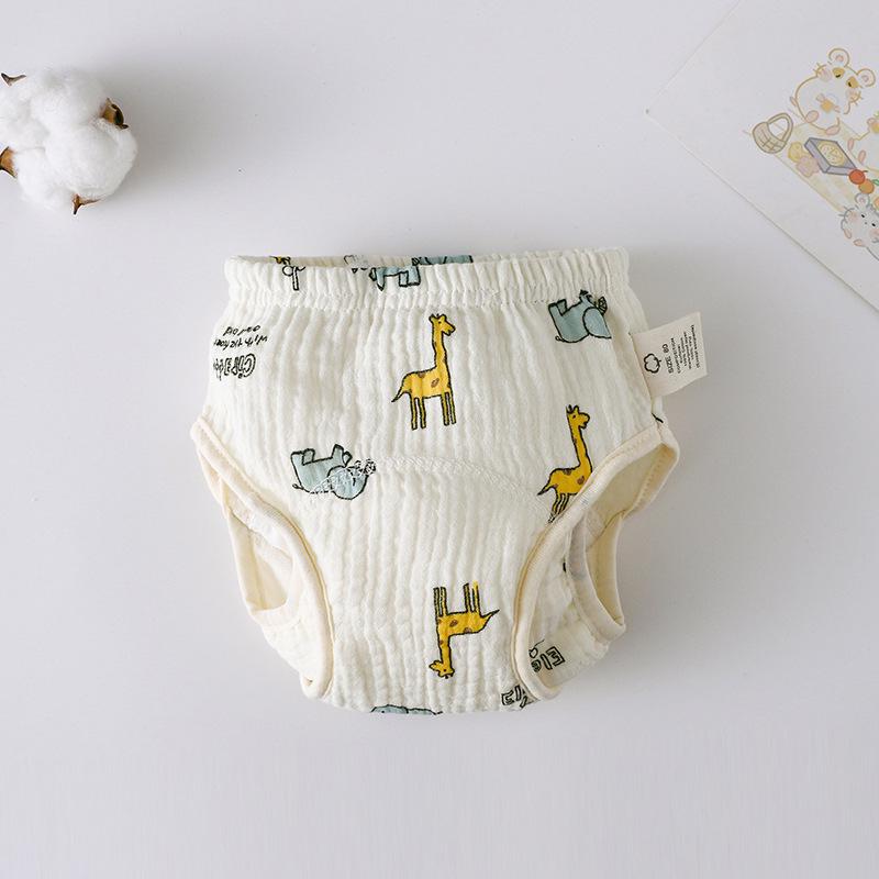 Korean Style Winged Baby Gauze Pull-up Pants: Pure Cotton Diaper Cover & Training Pants