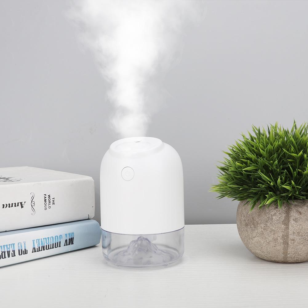 USB Mini Desktop Timing Humidifier Car Office Air Purifier Atomizer with LED Lights (White)