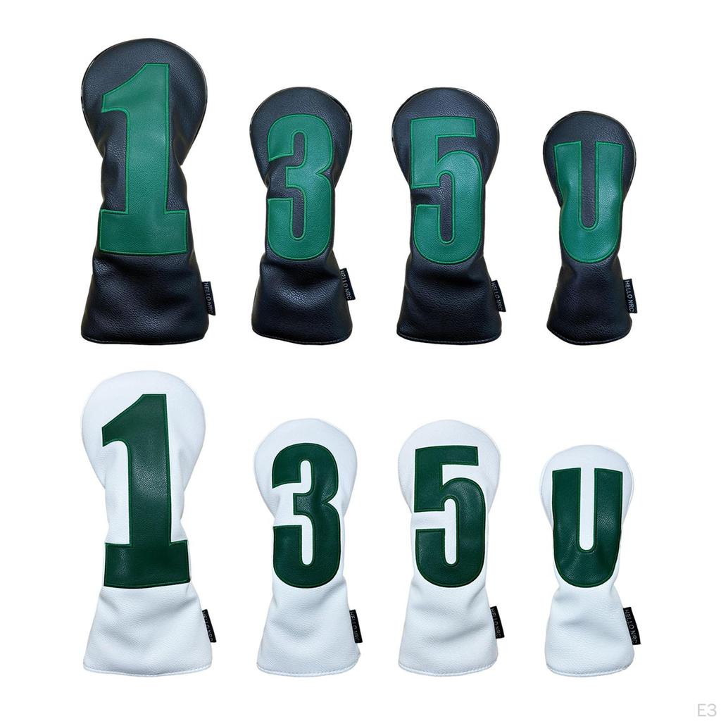 Golf Club Head Cover for Woods PU Leather Protection Wood Headcover Outdoor