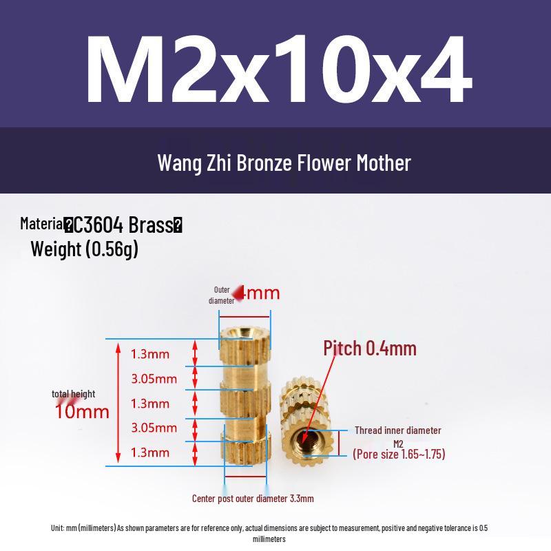 M1-M10 Knurled Brass Heat Insert Nut for Injection Molding