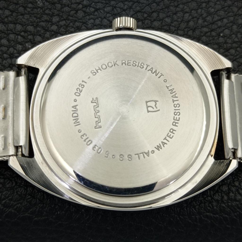 VINTAGE HMT KOHINOOR HAND-WINDING INDIAN MENS BROWN COLOR DIAL WATCH a441022-4 HT-a441022