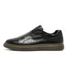 Men's Casual Slip-on Leather Loafers - British Style, Elastic Band, Versatile Youthful Design, White.