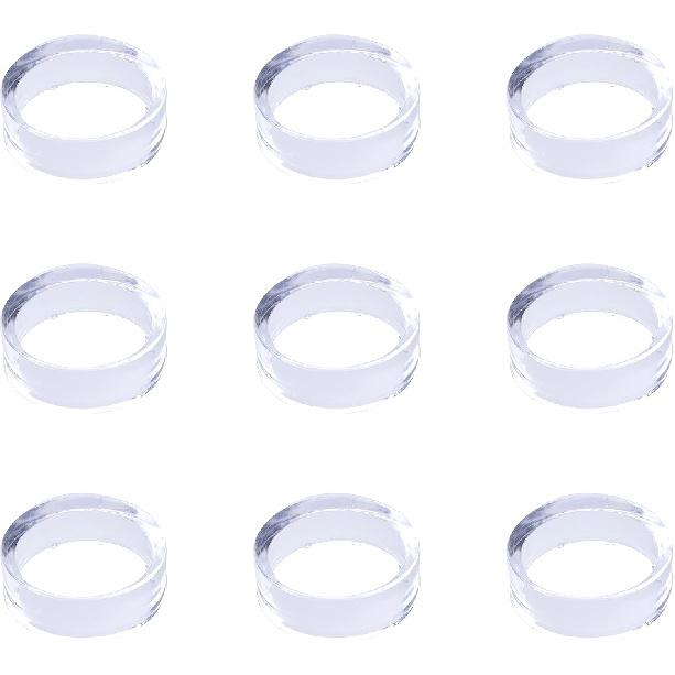 sowaka 9 Pcs Display Stands Acrylic Clear Small Round Baseball Ring Stands Easel Holders for Soft Ball Tennis Ball Spheres Marbles Collection
