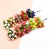 12 pz/lotto Fiori Artificiali Rosa di Seta Mini Bouquet Natale Casa Matrimonio Capodanno Fai da Te Decorazione Scatola Regalo Piante Finte