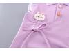 Girls' Summer Princess Kitten Two-Piece Outfit: Fashionable Short Sleeve Top & Shorts Set for Toddlers