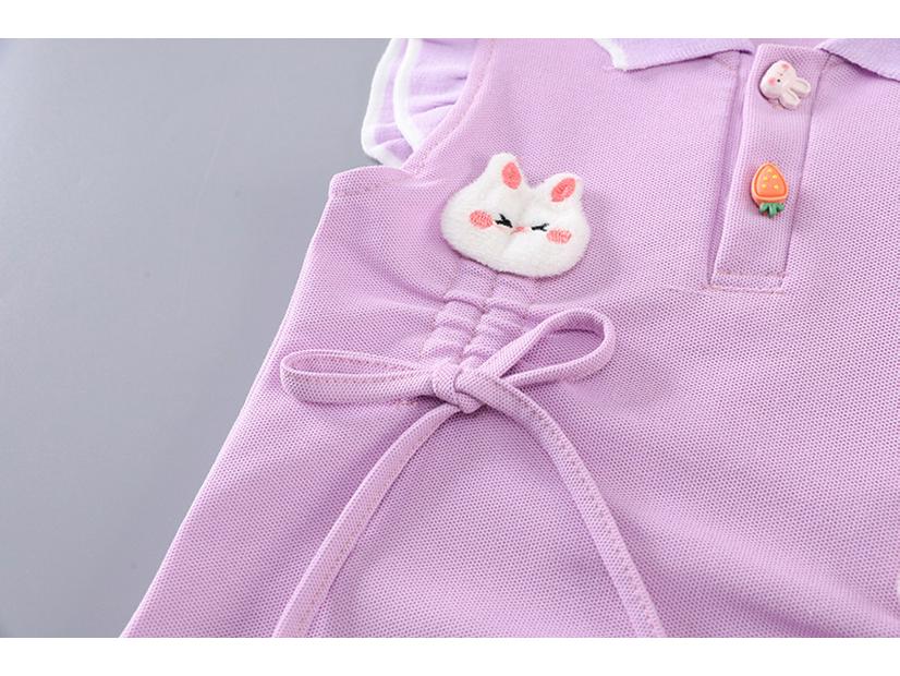 Girls' Summer Princess Kitten Two-Piece Outfit: Fashionable Short Sleeve Top & Shorts Set for Toddlers