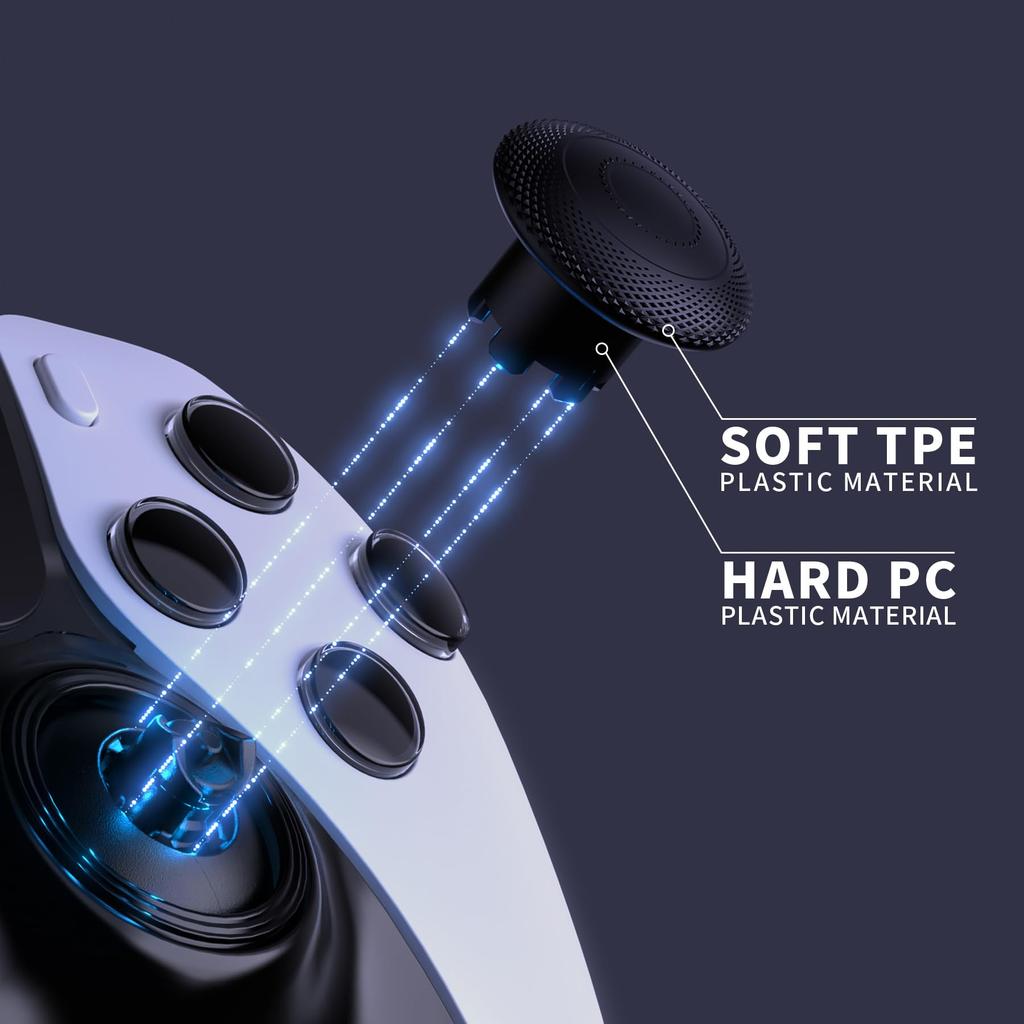 eXtremeRate ThumbsGear Replaceable Thumbsticks Compatible with PS5 Edge Analog Thumbstick Cap Compatible with PS5 Edge Controller 4 Levels of Height