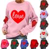 Damen Valentinstag Bedruckter Lässiger Langarm Sport-Hoodie Top