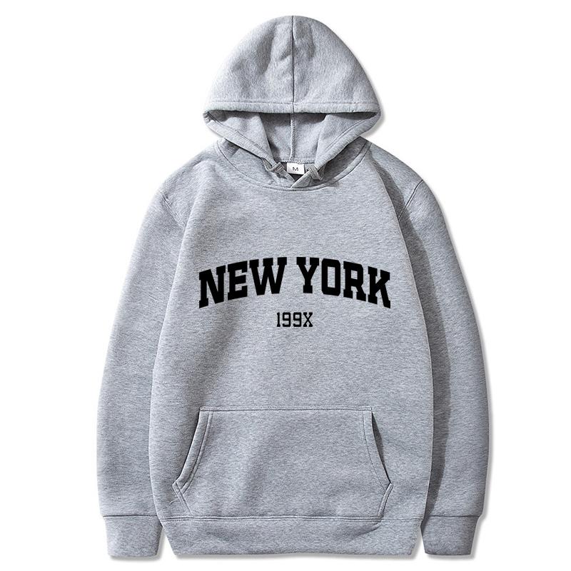 New York 199X Osobní Dopis Mikina s kapucí Pánská Móda Značka Dlouhý rukáv Neformální Pohodlné Tričko Sportovní Pánské Mikina s kapucí Top