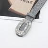 Glitter Sparkling Rhinestone Belt Versatile Slide Buckle Belt Fashion Trendy Waistband  Women