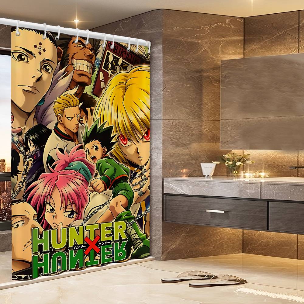 

Anime Hunter X Hunter Classic Movies 1PC Printed Shower Curtain Waterproof Washable With 12 Hooks Bathroom Shower Home Use 90x180 cm