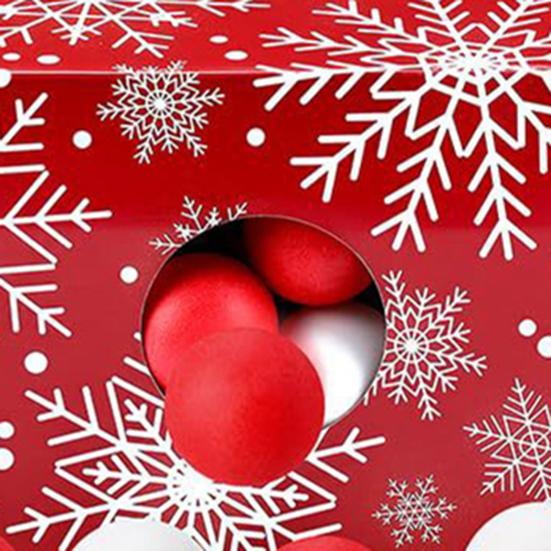 Weihnachtskugel-Schüttelset mit 20 Schaumstoffkugeln, Befestigungsband, 24 cm Box, für drinnen und draußen, Familienspaß, Weihnachtsdekoration