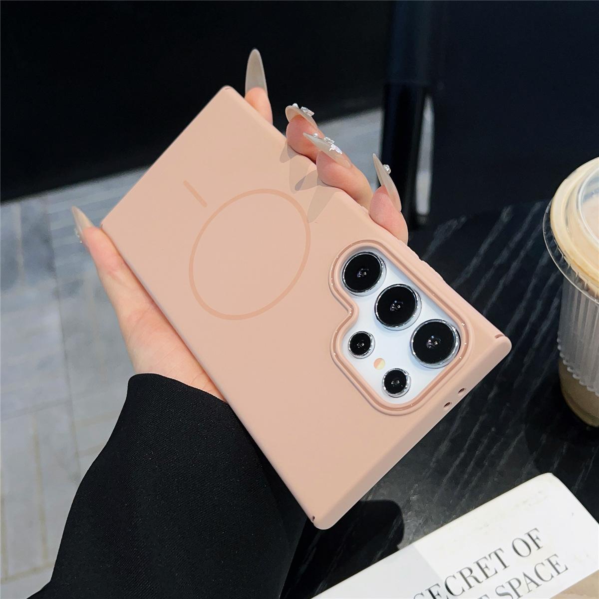 Мягкий и тонкий чехол для телефона Samsung S25edge с магнитной адсорбцией в виде круга, S24 Ultra, приятный на ощупь защитный чехол с магнитной адсорбцией Samsung S25