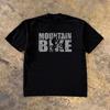 Mens Clothing Spring and Summer Mountain Cycling Enthusiast Pattern Printed Cotton Casual Short Sleeved Round Neck Tshirt