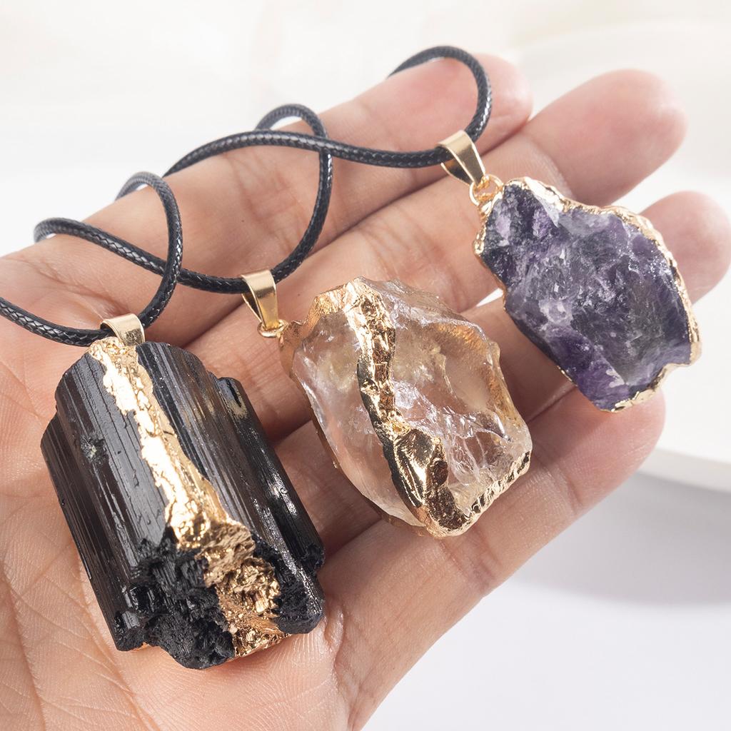 Natural stone irregular pendant, Baroque amethyst shaped necklace, jewelry,Christmas gift, Stocking stuffers, Valentine's Day gift, girlfriend gift