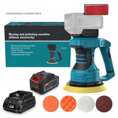 5 Inch Wireless Polishing Waxer Machine Portable Auto Waxing Power Tool Kit Cordless Dual Action Car Buffer Polisher