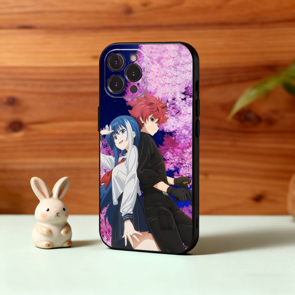 Night S-Sakuras Big Operation Phone Case For iPhone17,16,15,14,13,12Plus,Pro Max,XS,5G Soft Silicone Black Cover