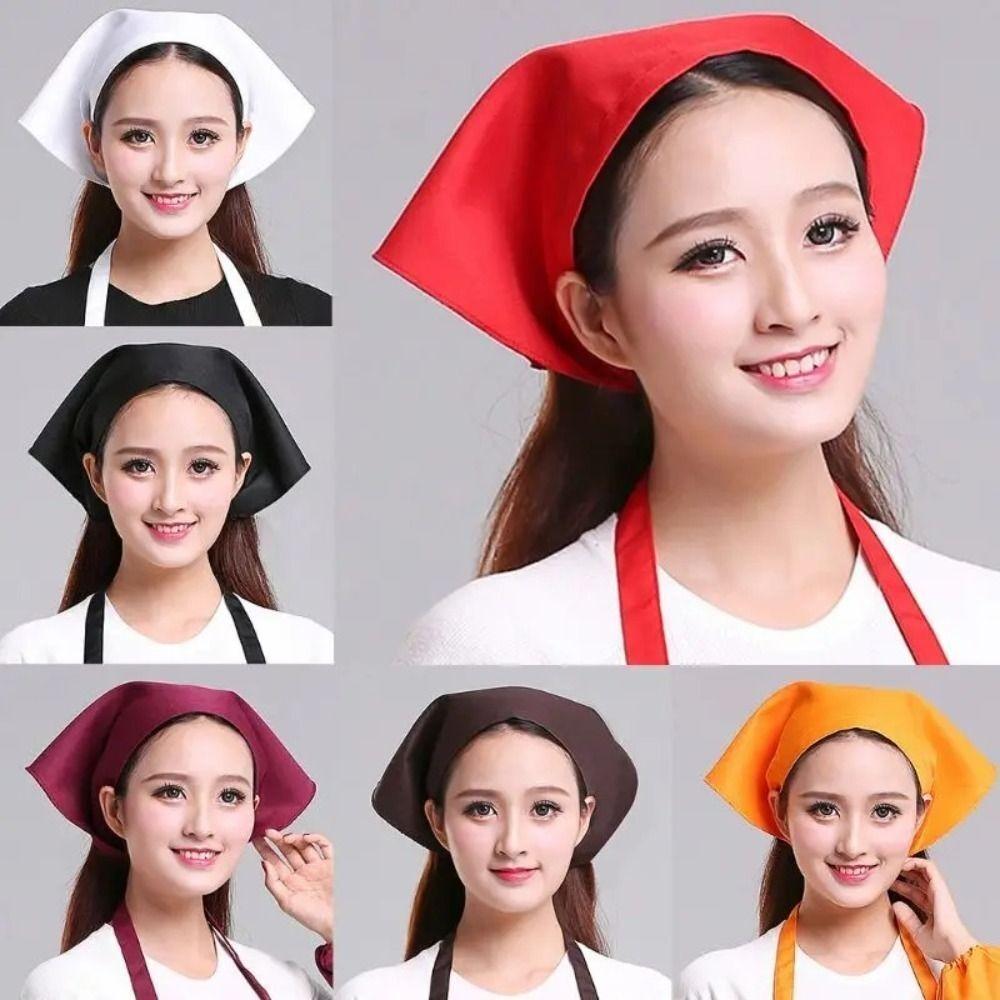 Cotton Triangle Kitchen Work Cap Unisex Work Turban Hat Simple Chef Hat Summer