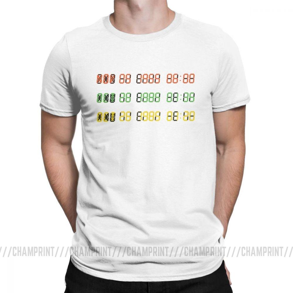 Time Circuits T Shirts Men Back To The Future Short Sleeve Tee Shirt Round Neck