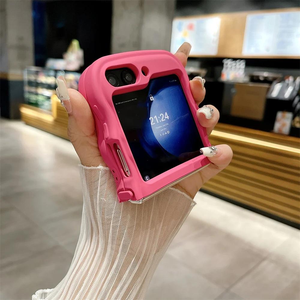 Fashion Matte Wave Edge Silicone Phone Case for Samsung Galaxy Z Flip 6 Z Flip5 Z Flip4 Z flip3 Shockproof Soft Cover