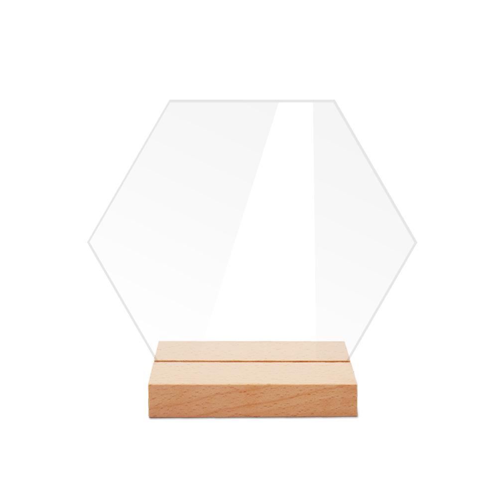 Transparent Acrylic Wedding Table Number Signs: Hexagonal, Rectangular, and Round DIY Seating Cards.