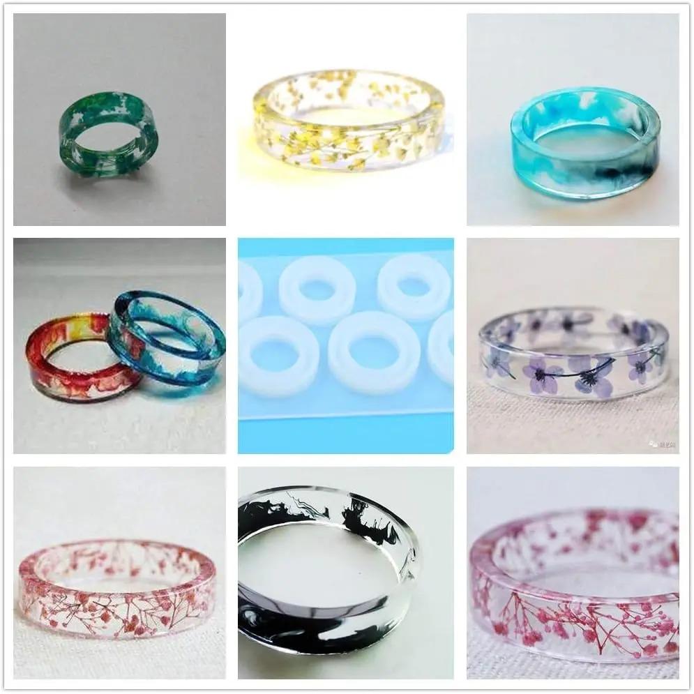 8Pcs Assorted Sizes Ring Silicone Mold For Resin Jewelry Resin Casting Mold US Size 5-12