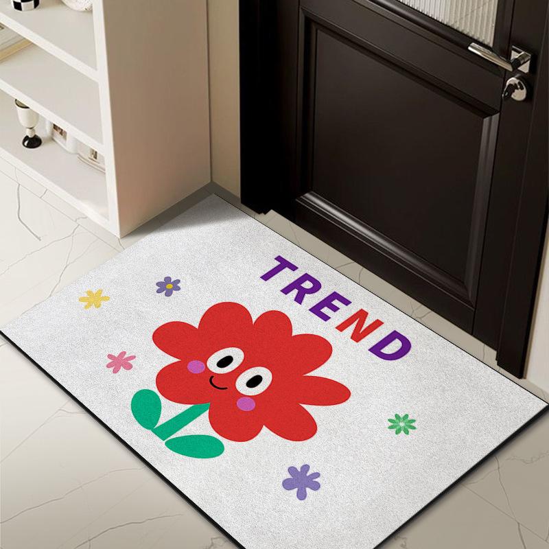 Kreskówkowa jedwabna mata podłogowa na drzwi wejściowe, domowa mata na drzwi wejściowe, mata na brud na drzwi, zewnętrzna odporna na brud, usuwająca kurz, dywan, który można dopasować