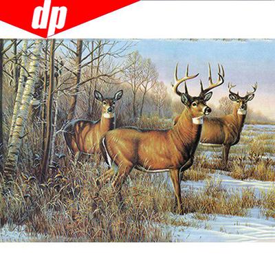 Diamante Rotondo Pieno 5D Ricamo Diamante Fai da Te Autunno Cervo Pittura Diamante Punto Croce